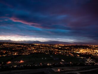 View of Huddersfield at night